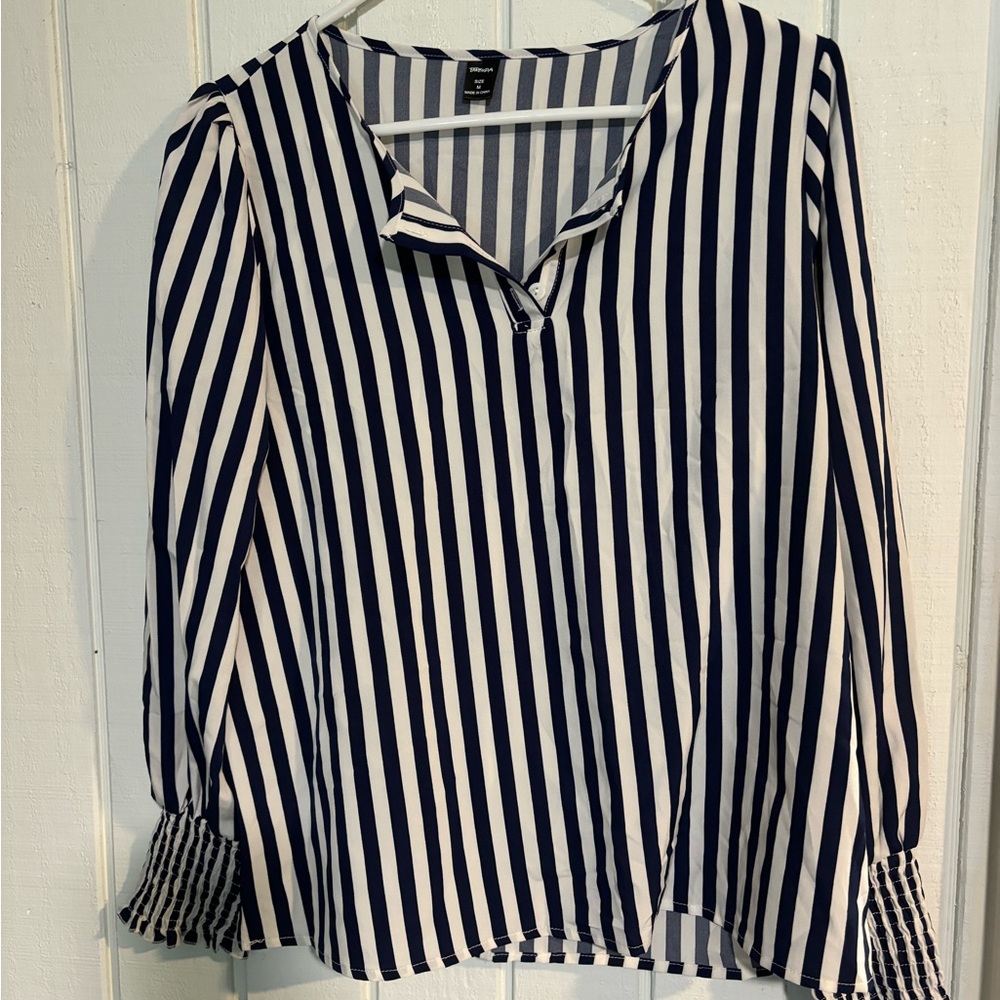 Medium Navy and White blouse